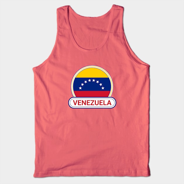 Venezuela Country Badge - Venezuela Flag Tank Top by Yesteeyear